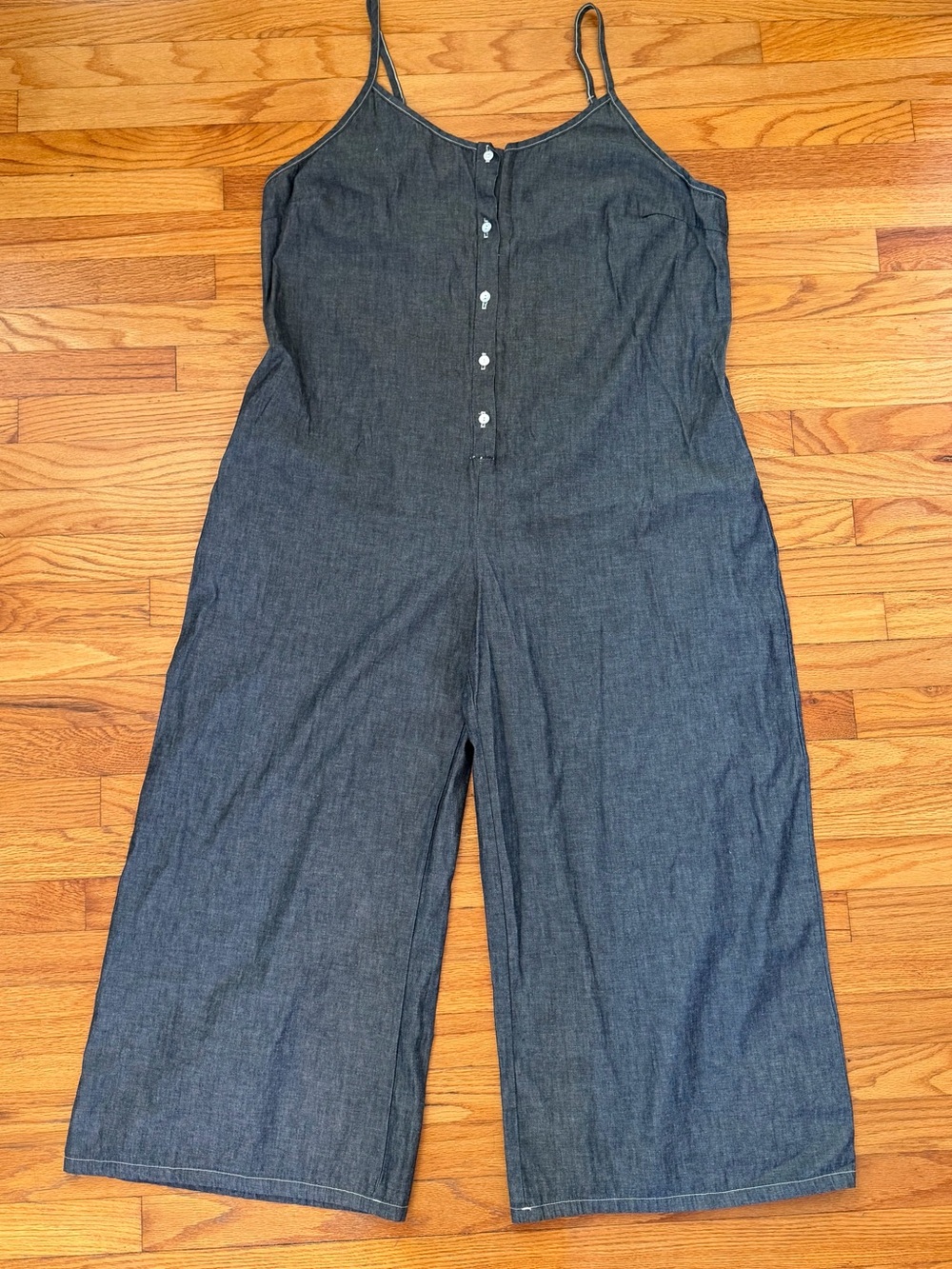 Linen Wide-Leg Jumpsuit - Dark Blue